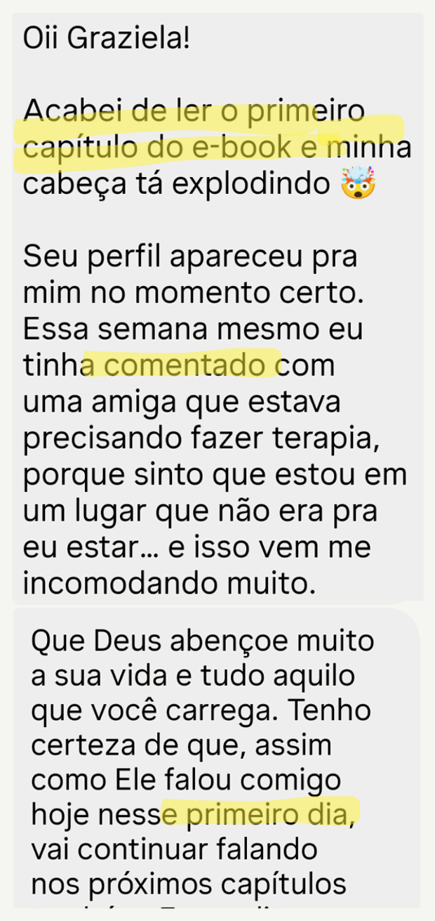 Depoimento de leitora do e-book