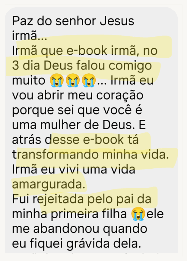 Depoimento de leitora do e-book