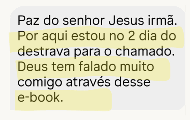 Depoimento de leitora do e-book